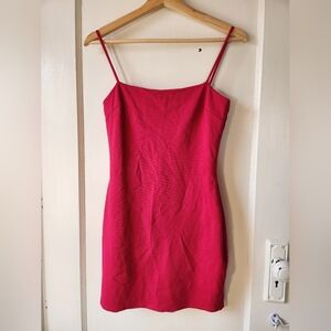 Lulu's Hot Pink Bodycon Mini Spaghetti-Strap Dress